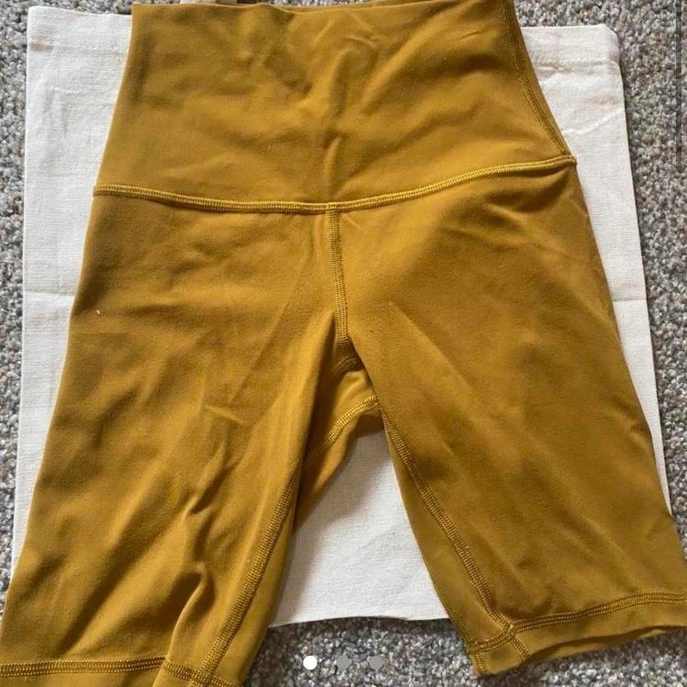 Repop lululemon biker shorts in mustard color